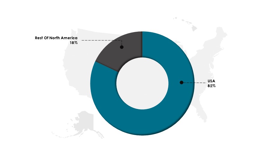 US Market Share in North America in 2023 (%)-Innovius Research